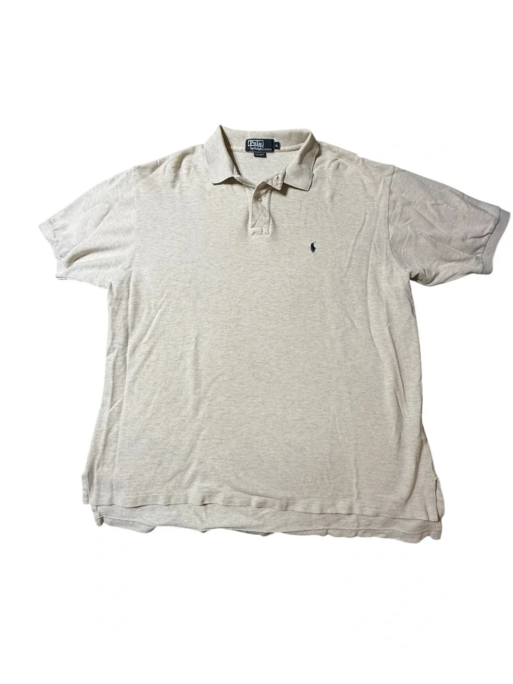 Polo Ralph Lauren Mens XL Beige Classic Fit Cotton Mesh Short Sleeve Pony Polo